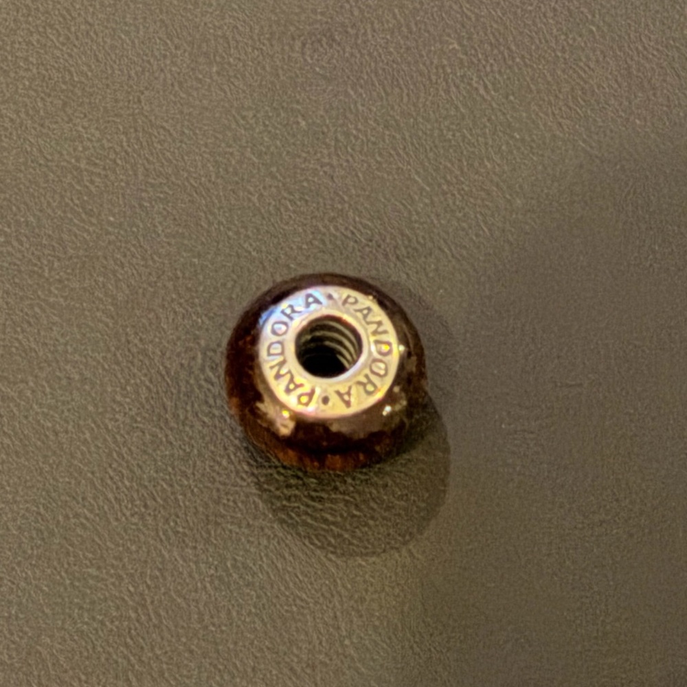 Pandora Brown burled wood Charm Bead - Picture 2 of 3